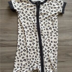 Little Sleepies Leopard Print Bodysuit - Black and Cream